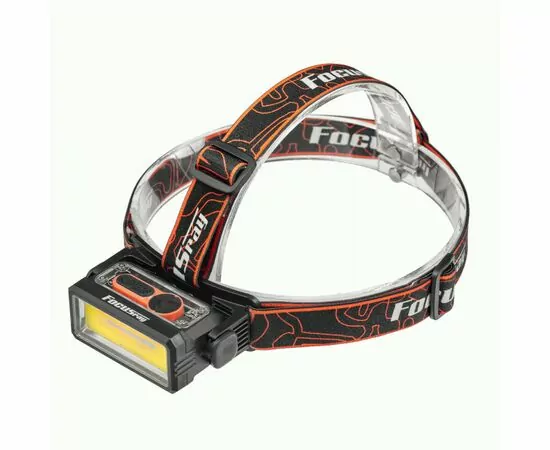 936789 - Focusray Фонарь налобный 1322 1LED COB 3w акк.1.2Ah 7 режимом цифр.диспл. USB чер бокс (1)