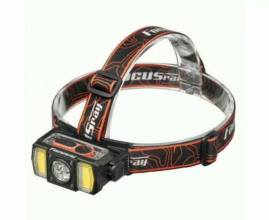 936791 - Focusray Фонарь налобный 1324 5LED акк.1.2Ah 7реж. красн.свет цифр.диспл. USB чер бокс (1)