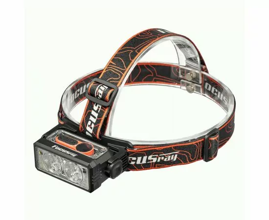 936793 - Focusray Фонарь налобный 1326 6LED акк.1.2Ah 7реж. красн.свет цифр.диспл. сенсор USB чер пласт.бокс (1)