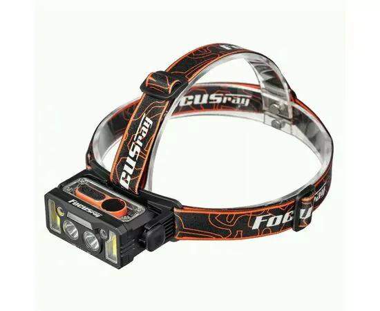 936795 - Focusray Фонарь налобный 1328 4LED акк.1.2Ah 7реж. красн.свет цифр.диспл. USB чер бокс (1)