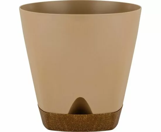 944728 - Горшок для цветов 1,35л,d=14см,поддон,прикорн полив,WOOD мол шоколад/бук,IG609910047/InGreen (1)