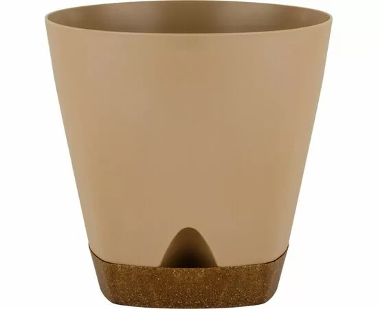 944730 - Горшок для цветов 2,5л,d=17см,поддон,прикорн полив,WOOD мол шоколад/бук,IG610010047/InGreen (1)