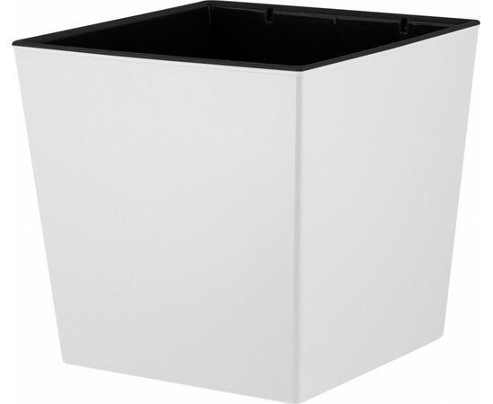 944755 - Горшок для цветов InGreen London CUBE 250 х 250 мм, 11,6 л c дренажной вставкой, белоснежный жасмин (1)