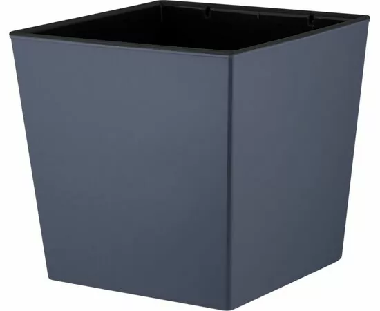 944756 - Горшок для цветов InGreen London CUBE 250 х 250 мм, 11,6 л c дренажной вставкой, вулканический серый (1)