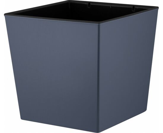 944756 - Горшок для цветов InGreen London CUBE 250 х 250 мм, 11,6 л c дренажной вставкой, вулканический серый (1)