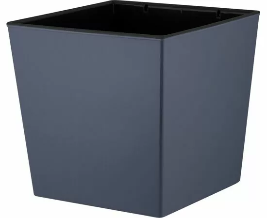 944759 - Горшок для цветов InGreen London CUBE 250х250х470мм 19,4л c дренаж. вставкой вулканический серый (1)