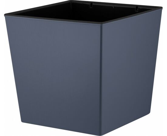 944759 - Горшок для цветов InGreen London CUBE 250х250х470мм 19,4л c дренаж. вставкой вулканический серый (1)