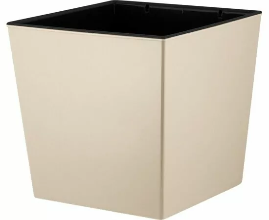 944760 - Горшок для цветов InGreen London CUBE 250х250х470мм 19,4л c дренаж. вставкой калифорнийский миндаль (1)