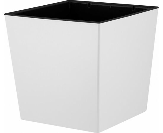 944762 - Горшок для цветов InGreen London CUBE 300х300х564мм 34л c дренаж. вставкой белоснежный жасмин (1)