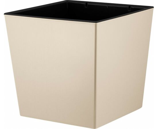944764 - Горшок для цветов InGreen London CUBE 300х300х564мм 34л c дренаж. вставкой калифорнийский миндаль (1)