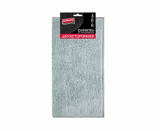947995 - Салфетка из микрофибры 30*30см,300гр/м2,2-ух ст:для стекол и зеркал+универсал,ГРАФИТ,41919/ Avikomp (1)