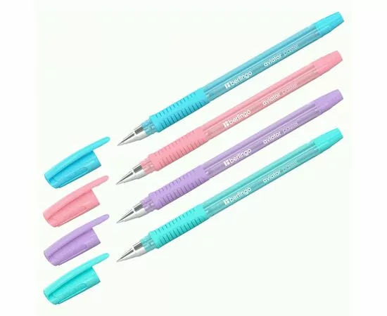 950101 - Ручка шариковая Berlingo Aviator Pastel синяя, 0,7мм, грип  арт 364122 (1)