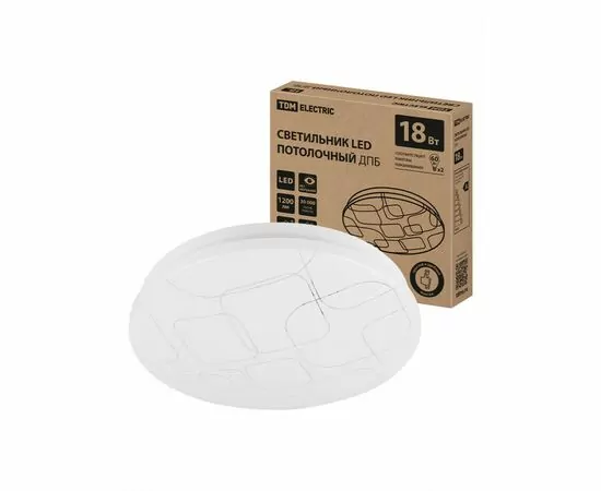 950907 - TDM св-к св/д декоративный 18W 1200lm 6000К 6К Геометрия d250х56мм IP20 ДПБ 03 SQ0329-9012 (1)