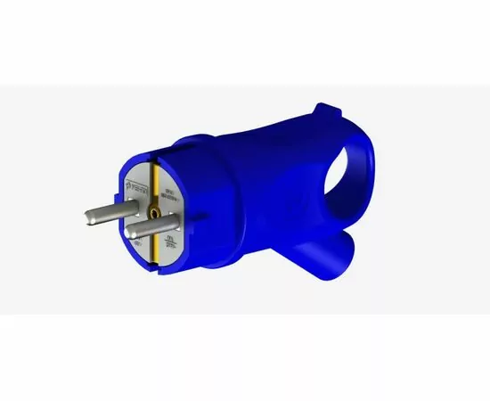 951565 - NE-AD вилка угловая с кольцом каучук 2P+PE 1х16А 220-24V IP44 синяя (Турция) 4613 (1)