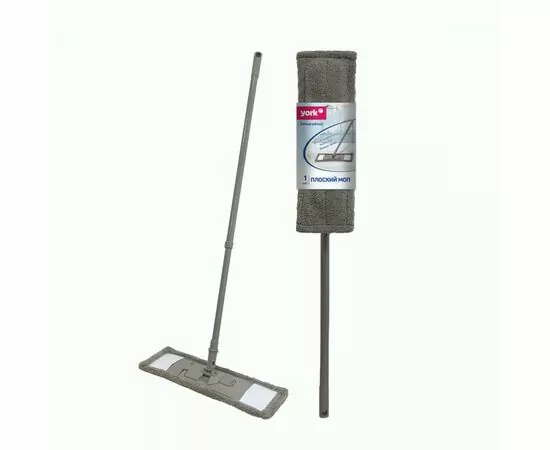 952008 - Швабра насадка плоская микрофибра 13,5*43,5см,ручка 120см,тел,карм,Классик Limited Edition/ YORK (1)