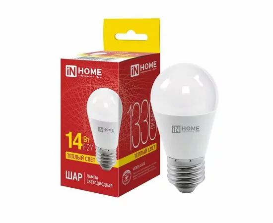 952134 - ASD/InHome лампа св/д VC шар P45 E27 14W(1330lm) 3000K 2K 80x45 (без пульсации) 3126 (1)