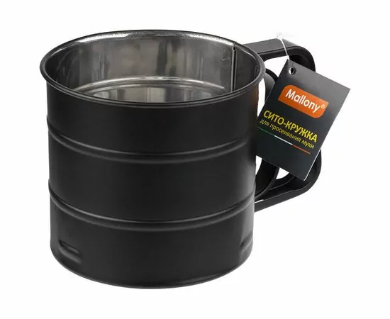 952994 - Сито-кружка д/муки FORNATA 10,5*9,5см черн 108287 Mallony (1)