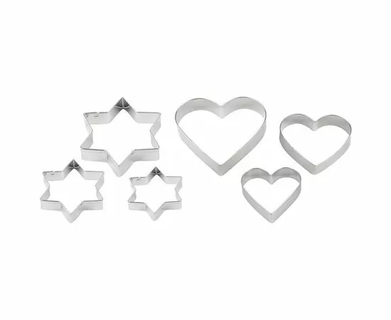 952997 - Форма д/выпечки нерж.сталь набор 6шт (Сердце, звезда) h=1,3см TORTA 108362 Mallony (1)