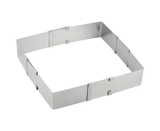 952998 - Форма д/выпечки нерж.сталь квадрат раздвижная 16-29см, h=5см TORTA 108346 Mallony (1)