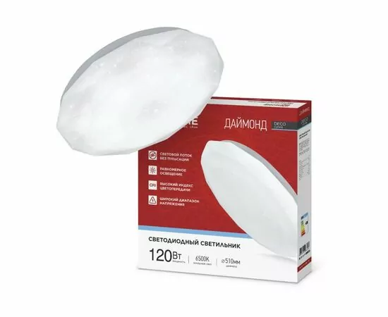 953147 - ASD/InHome св-к св/д декоративный 120W(12600lm) 6500К 6K 496x85 IP40 DECO ДАЙМОНД 2242 (1)