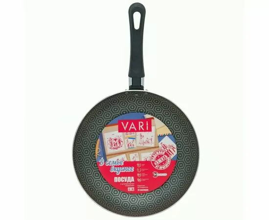953303 - Сковорода штампованная В семье вкуснее d=22см h=3,8см дно/ст 1,6мм VSV14322 VARI (1)