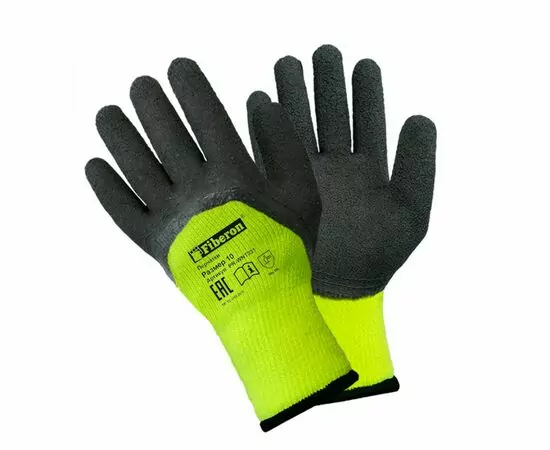 953953 - Перчатки Утепленные плюс, акрил, вспененное латекс покрытие, полный облив в и/у, 10(XL), Fiberon (1)