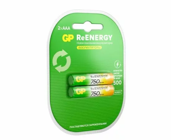955368 - Аккумулятор GP ReEnergy R03 750mAh 75AAAHCRGY/R03 Ni-MH BL2 (1)