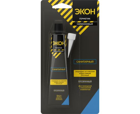 940571 - Герметик Экон силикон. 60мл санитар. /прозр./ BL, к.3040014 (1)