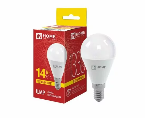 952135 - ASD/InHome лампа св/д VC шар P45 E14 14W(1330lm) 3000K 2K 80x456 (без пульсации) 3133 (1)