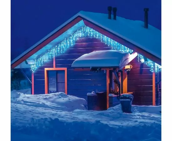 953787 - Uniel Гирлянда-бахрома ул. св/д мерцание 12м 195LED провод прозрач ULD-B12006-195/TTK ICEBLUE-WHITE (1)