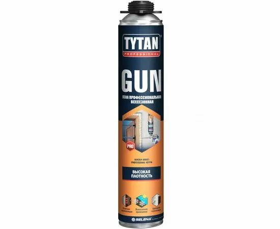 954140 - Tytan (Титан) Professional GUN 42 Пена монтаж.(п/пистолет) всесезонная 750мл арт.65016 вес 960г (1)