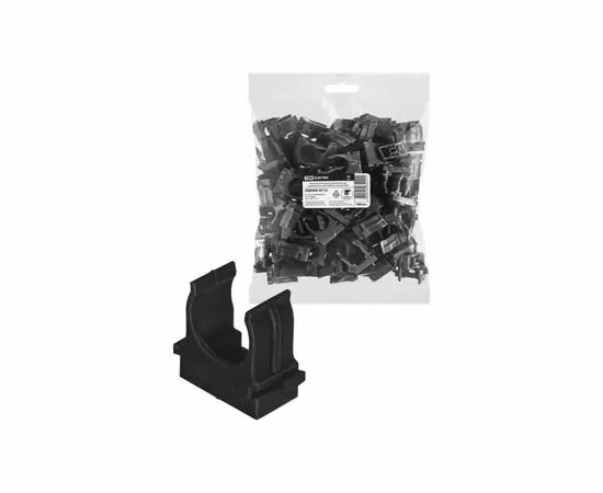 955971 - TDM крепеж-клипса для трубы 20мм для прям.монтажа ПМ (100шт/уп,цена за шт) черная (100!) SQ0405-8112 (1)