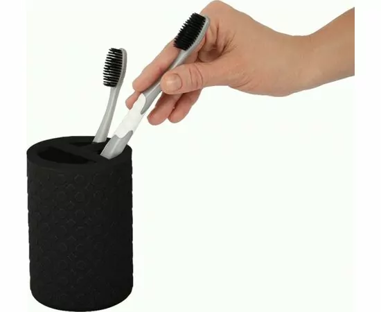 957109 - Держатель(стакан с отверстиями)для зубных щеток BLACK,PT502310028/Plast Team (1)
