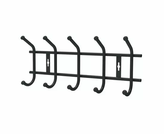 957114 - Вешалка настенная 5 крючков (Д49,5*Ш21,5*В85см) металл, мат черн, ВНТ5М/Ч (замена ВНТ5 660740)  Nika (1)