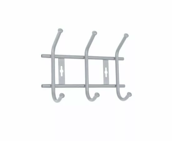 957120 - Вешалка настенная 3 крючка (Д28*Ш21,5*В8,5см) металл, мат серый ВНТ3М/МС (замена 845177) Nika (1)