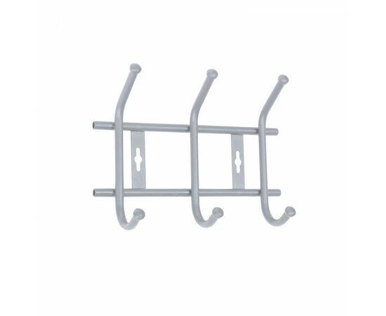 957120 - Вешалка настенная 3 крючка (Д28*Ш21,5*В8,5см) металл, мат серый ВНТ3М/МС (замена 845177) Nika (1)