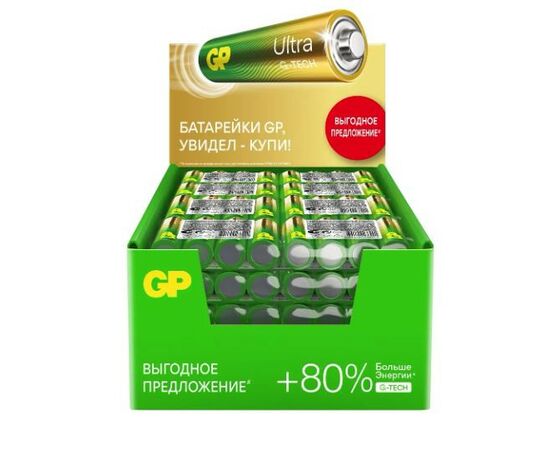957187 - Элемент питания GP Ultra G-TECH 15A LR6/316/AA Блок 96 (24xШринк4) (1)