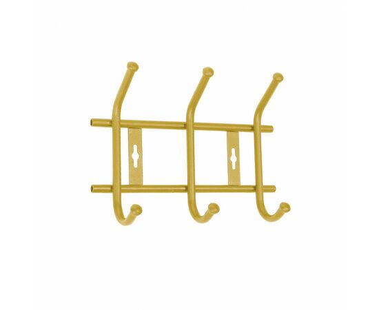 958620 - Вешалка настенная 3 крючка (Д28*Ш21,5*В8,5см) металл, золото ВНТ3М/З (замена 817494) Nika (1)
