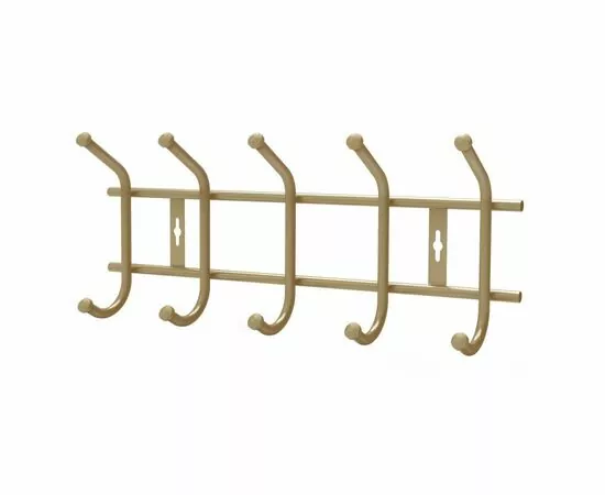 958622 - Вешалка настенная 5 крючков (Д49,5*Ш21,5*В85см) металл, золото ВНТ5М/З (замена 827162) Nika (1)
