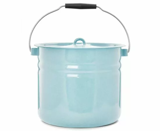 959029 - Ведро эмаль с крышкой голубое цельнотянутое 12л  ЭТ-711068 Эстет (1)