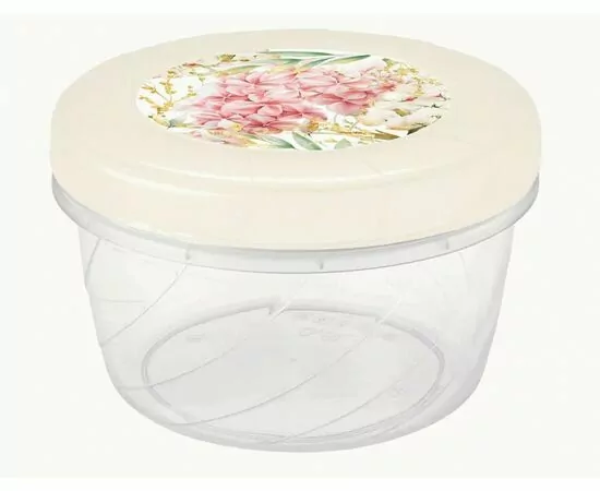 959092 - Банка с завинчивающейся крышкой 0,6л, декор беж 433154707 Phibo/Бытпласт (1)