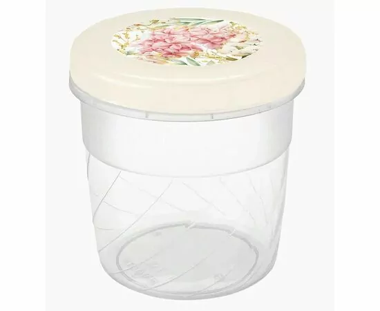 959093 - Банка с завинчивающейся крышкой 1л, декор беж 433154907 Phibo/Бытпласт (1)