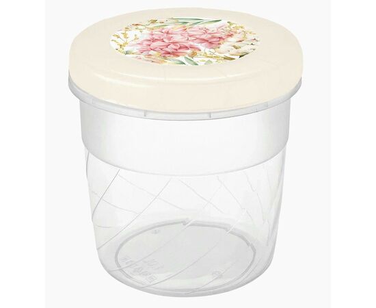 959093 - Банка с завинчивающейся крышкой 1л, декор беж 433154907 Phibo/Бытпласт (1)