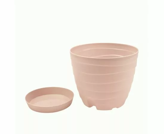 952128 - Горшок для цветов 3,7л,d=19,5см,поддон,прикорн полив,Бриз пудровый,УП-4841пудр/Радиан (1)