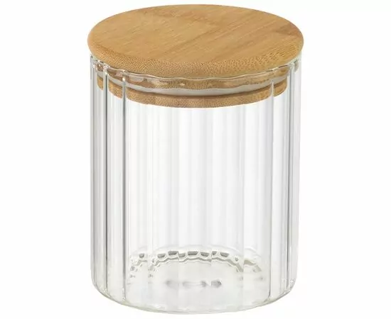 954734 - Банка д/сыпучих продуктов AROMA RIVIERA 450мл, с крышкой, рельефное стекло 108278 Leonord (1)