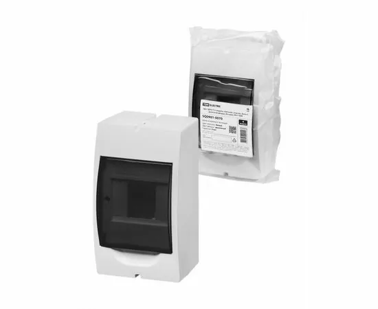 958724 - TDM бокс (корпус) пластик ЩРН-П-4 мод. навесной, без шин, опломбировка, белый IP41 SQ0901-0070 (1)