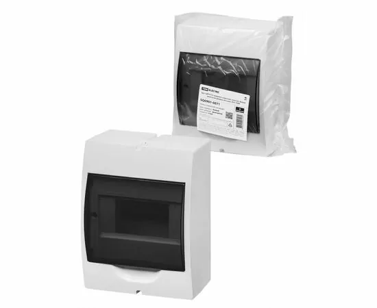 958725 - TDM бокс (корпус) пластик ЩРН-П-6 мод. навесной, без шин, опломбировка, белый IP41 SQ0901-0071 (1)