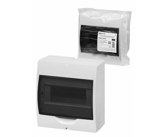 958726 - TDM бокс (корпус) пластик ЩРН-П-8 мод. навесной, без шин, опломбировка, белый IP41 SQ0901-0072 (1)