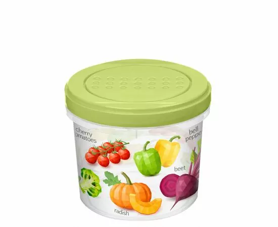 960217 - Банка с завинчивающейся крышкой Asti 0,7л с декором Greenery салатовый 221129520/04 Homver (1)