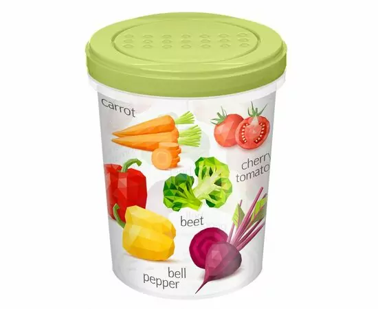 960218 - Банка с завинчивающейся крышкой Asti 1л с декором Greenery салатовый 221129620/04 Homver (1)